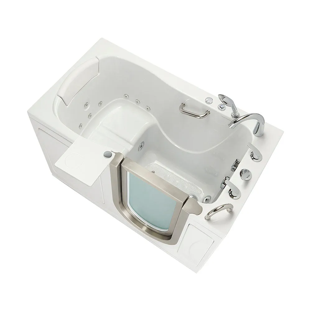 Ella Royal 32"x52" Acrylic Hydro Massage Walk-In Bathtub with Right Inward Swing Door, 5 Piece Fast Fill Faucet, 2" Dual Drain