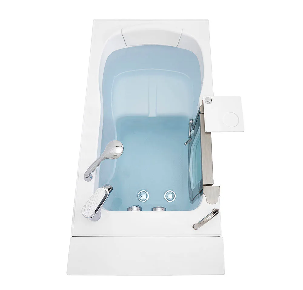 Ella Royal 32"x52" Acrylic Soaking Walk-In-Bathtub, Left Inward Swing Door, Heated Seat,  2 Piece Fast Fill Faucet, 2" Dual Drain