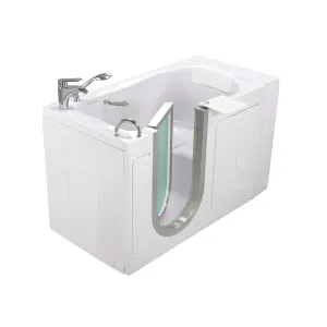 Ella Royal 32"x52" Acrylic Soaking Walk-In-Bathtub, Left Inward Swing Door, Heated Seat,  2 Piece Fast Fill Faucet, 2" Dual Drain