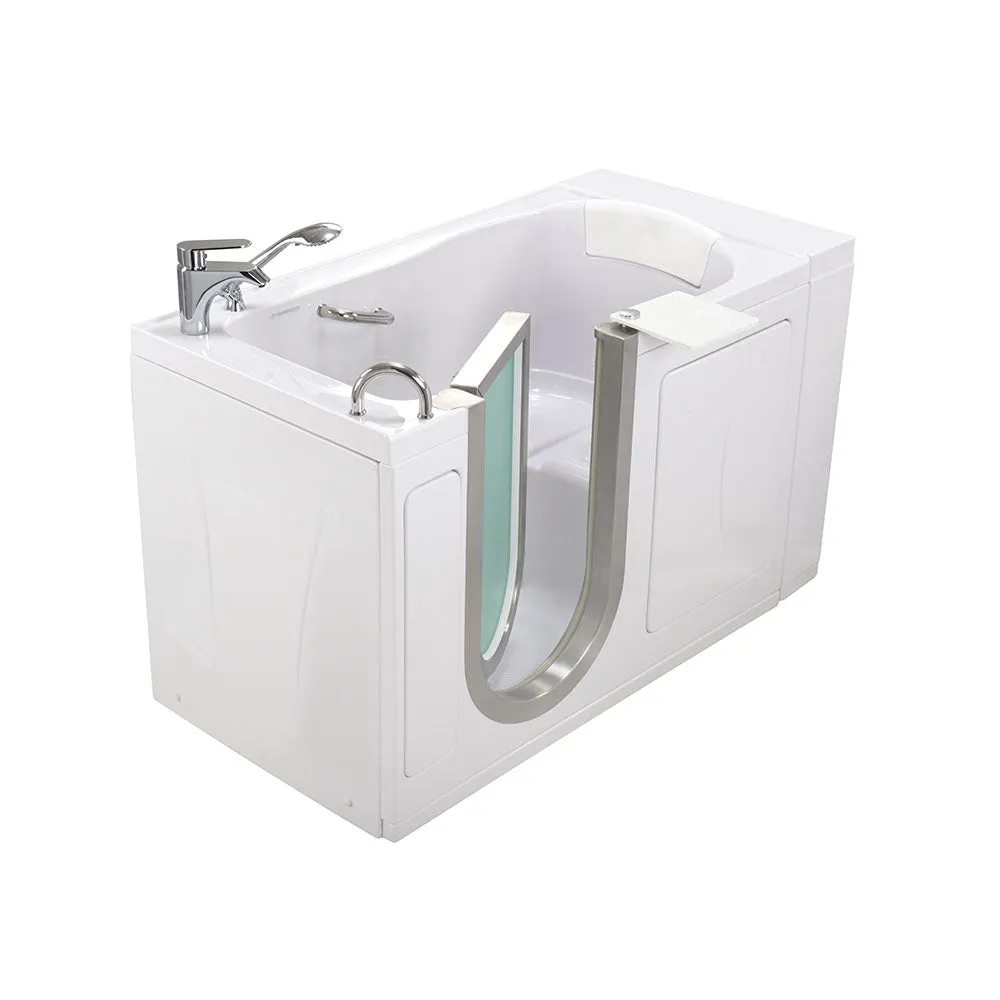 Ella Royal 32"x52" Acrylic Soaking Walk-In-Bathtub, Left Inward Swing Door, Heated Seat,  2 Piece Fast Fill Faucet, 2" Dual Drain