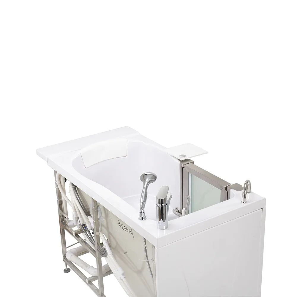 Ella Royal 32"x52" Acrylic Soaking Walk-In-Bathtub, Left Inward Swing Door, Heated Seat,  2 Piece Fast Fill Faucet, 2" Dual Drain