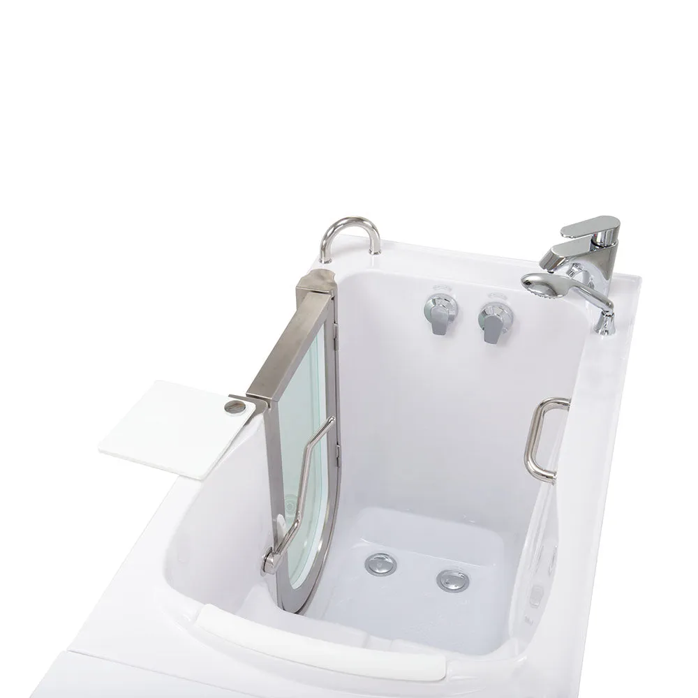 Ella Royal 32"x52" Acrylic Soaking Walk-In-Bathtub, Left Inward Swing Door, Heated Seat,  2 Piece Fast Fill Faucet, 2" Dual Drain