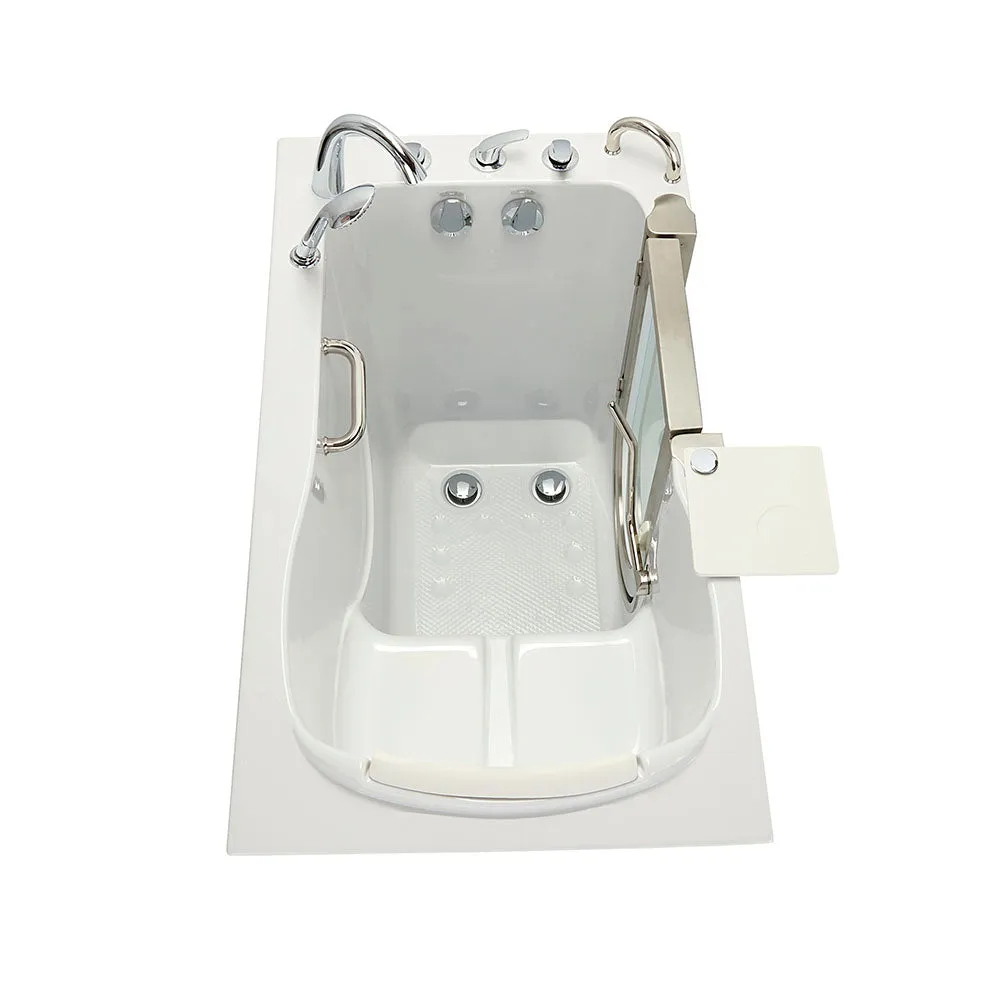 Ella Royal 32"x52" Acrylic Soaking Walk-In-Bathtub, Right Inward Swing Door, 5 Piece Fast Fill Faucet, 2" Dual Drain