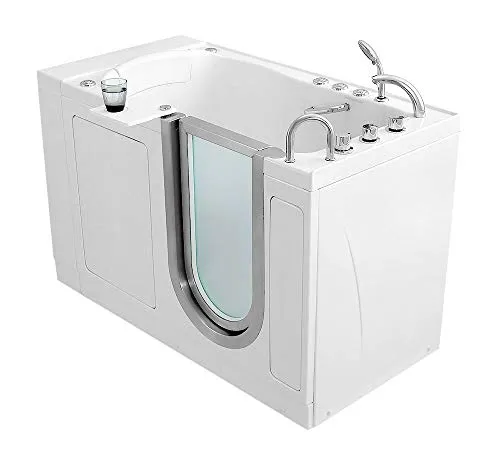 Ella's Bubbles 3108 Ella Elite 30"x 52" Soaking Acrylic Walk-In Bathtub with Right Inward Swing Door, No Faucet, Dual 2" Drains, White