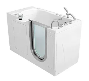 Ella's Bubbles 3108 Ella Elite 30"x 52" Soaking Acrylic Walk-In Bathtub with Right Inward Swing Door, No Faucet, Dual 2" Drains, White