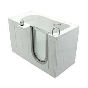 Ella's Bubbles H03118 Royal Elite Acrylic Soaking Walk-In Bathtub with Left Inward Swing Door, Dual 2" Drains, No Faucet, 32" x 52" x 38", White