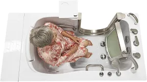 Ella's Bubbles H3117-HB Royal Hydro Massage Acrylic Walk-In Bathtub with Left Inward Swing Door, Ella 5pc. Fast-Fill Faucet, Dual 2" Drains, 32"x 52", White