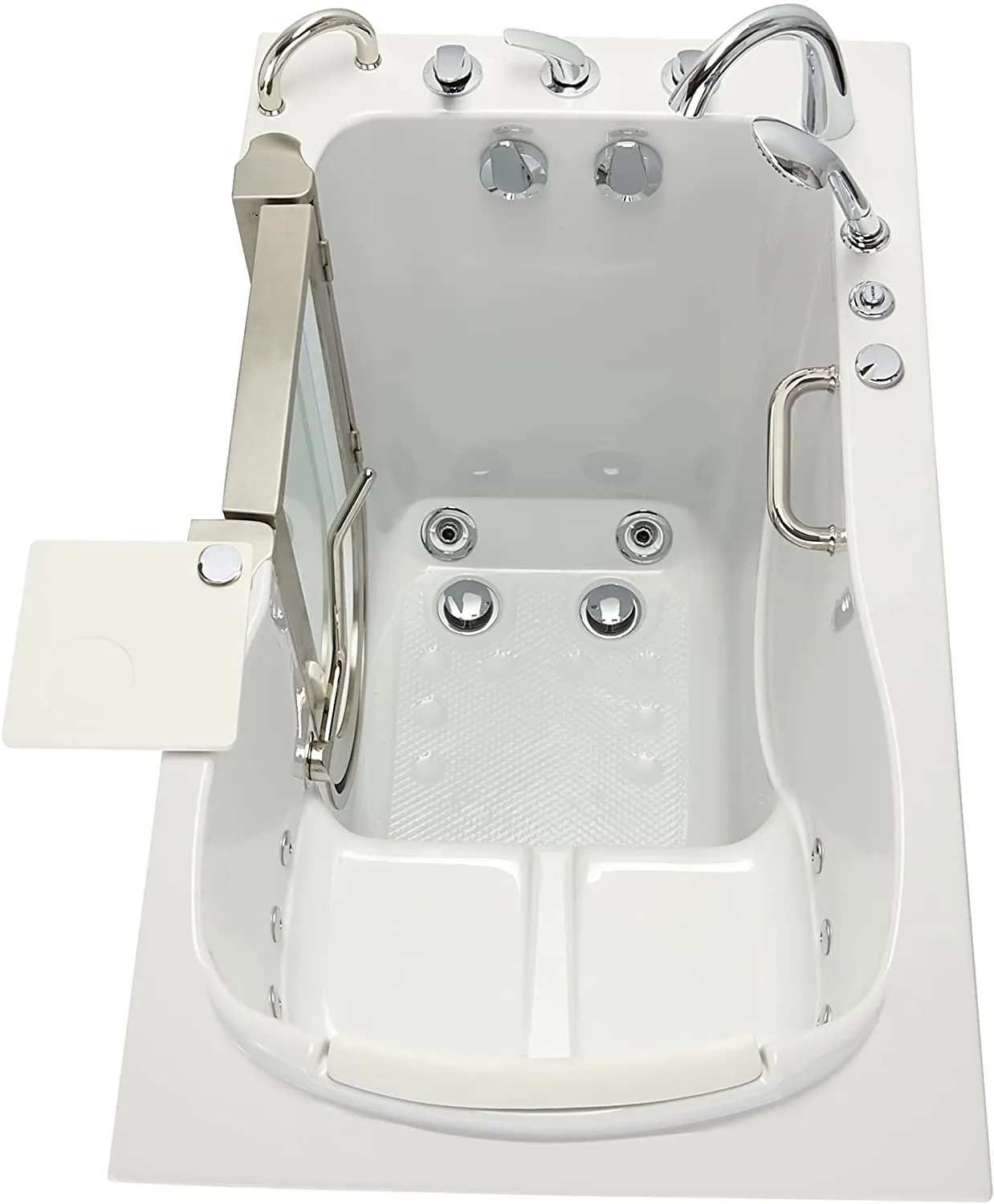 Ella's Bubbles H3117-HB Royal Hydro Massage Acrylic Walk-In Bathtub with Left Inward Swing Door, Ella 5pc. Fast-Fill Faucet, Dual 2" Drains, 32"x 52", White