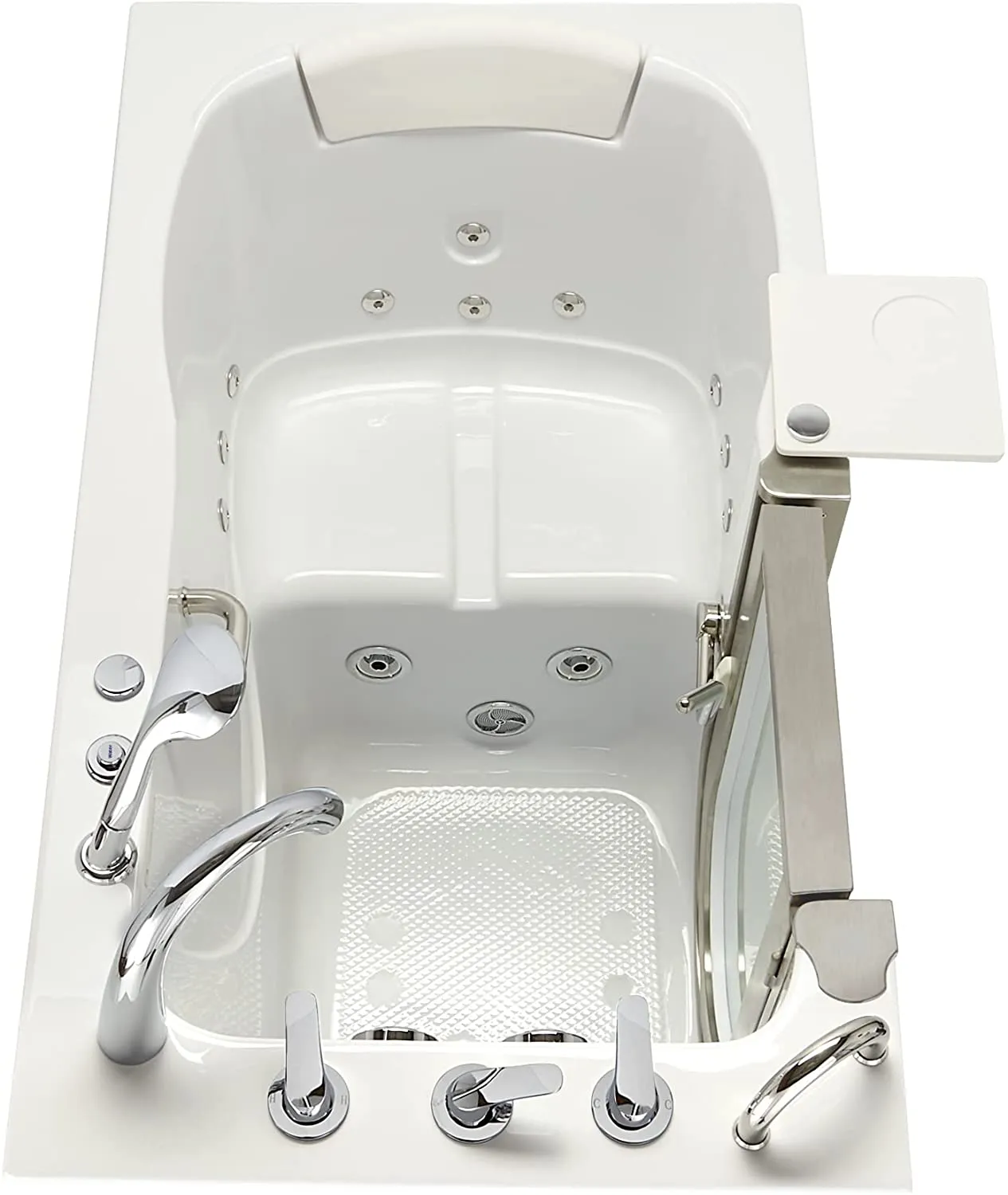 Ella's Bubbles H3117-HB Royal Hydro Massage Acrylic Walk-In Bathtub with Left Inward Swing Door, Ella 5pc. Fast-Fill Faucet, Dual 2" Drains, 32"x 52", White