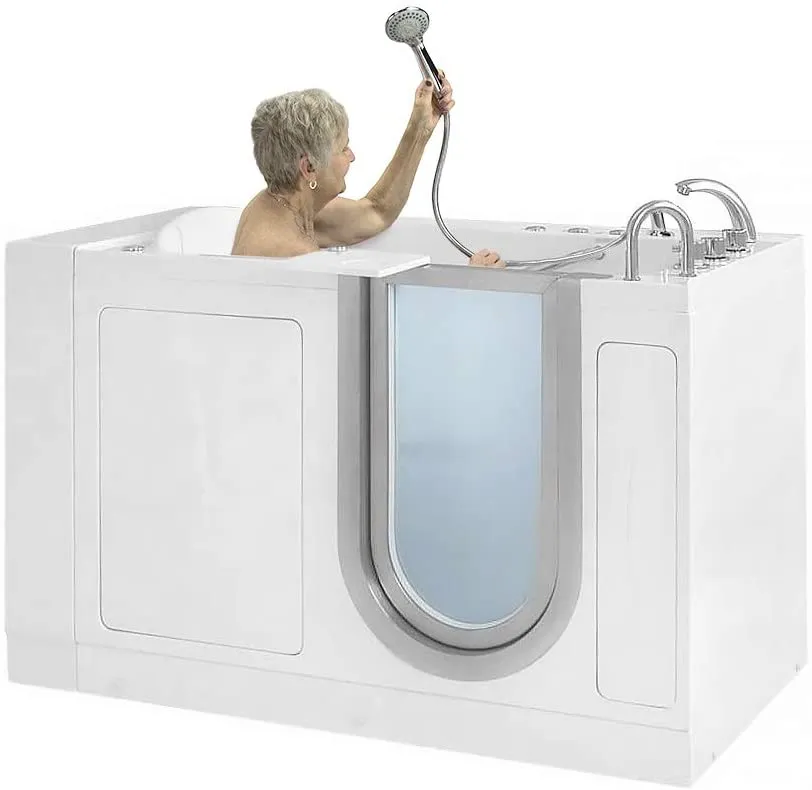 Ella's Bubbles H93118-HB Royal Air and Hydro Massage Acrylic Walk-In Bathtub with Heated Seat, 32"x 52", White