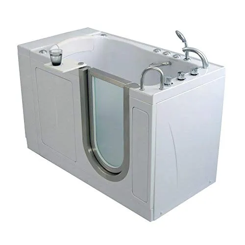 Ella's Bubbles H93118 Royal Air and Hydro Massage Acrylic Walk-In Bathtub with Heated Seat, 32"x 52", White