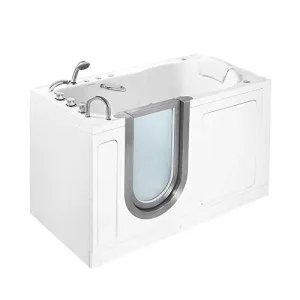Ella's Bubbles HH3057 Ella Deluxe 30"x 55" Hydro Massage Acrylic Walk in Tub with Heated Seat, 30" x 55", White