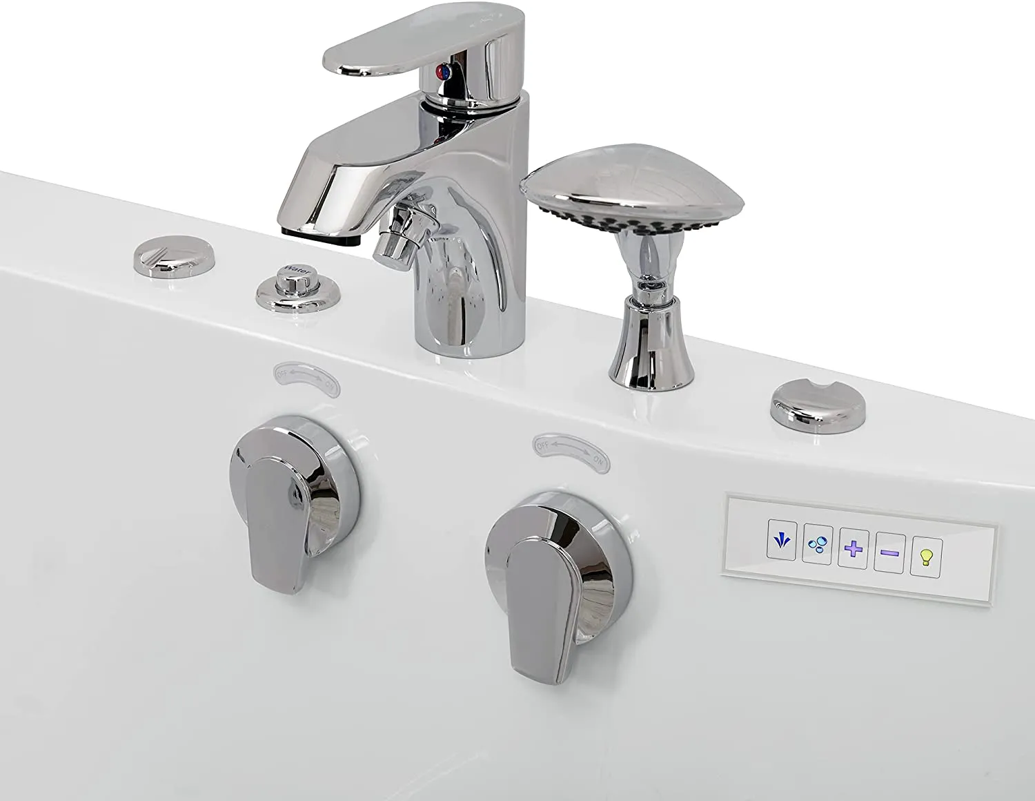 Ella's Bubbles O2SA3260HH-HB-R Tub4Two Hydro Massage Acrylic Walk-In Tub with Heated Seat, Right Outward Swing Door, Ella 5pc. Fast-Fill Faucet, Dual 2" Drains, 32" x 60" x 42", White