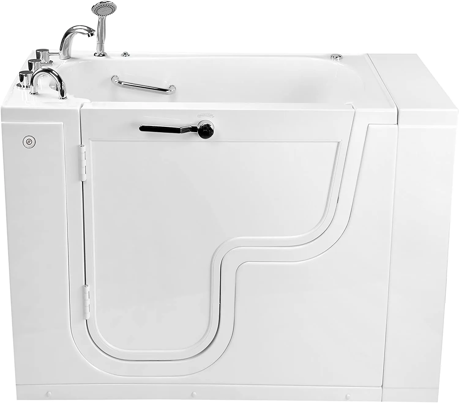 Ella's Bubbles OLA2652H-L-h Transfer26 Ella Transfer 26"x 52" Hydro Massage Acrylic Walk-In Bathtub with Heated Seat, Left Outward Swing Door, Thermostatic Faucet, Dual 2" Drains, White