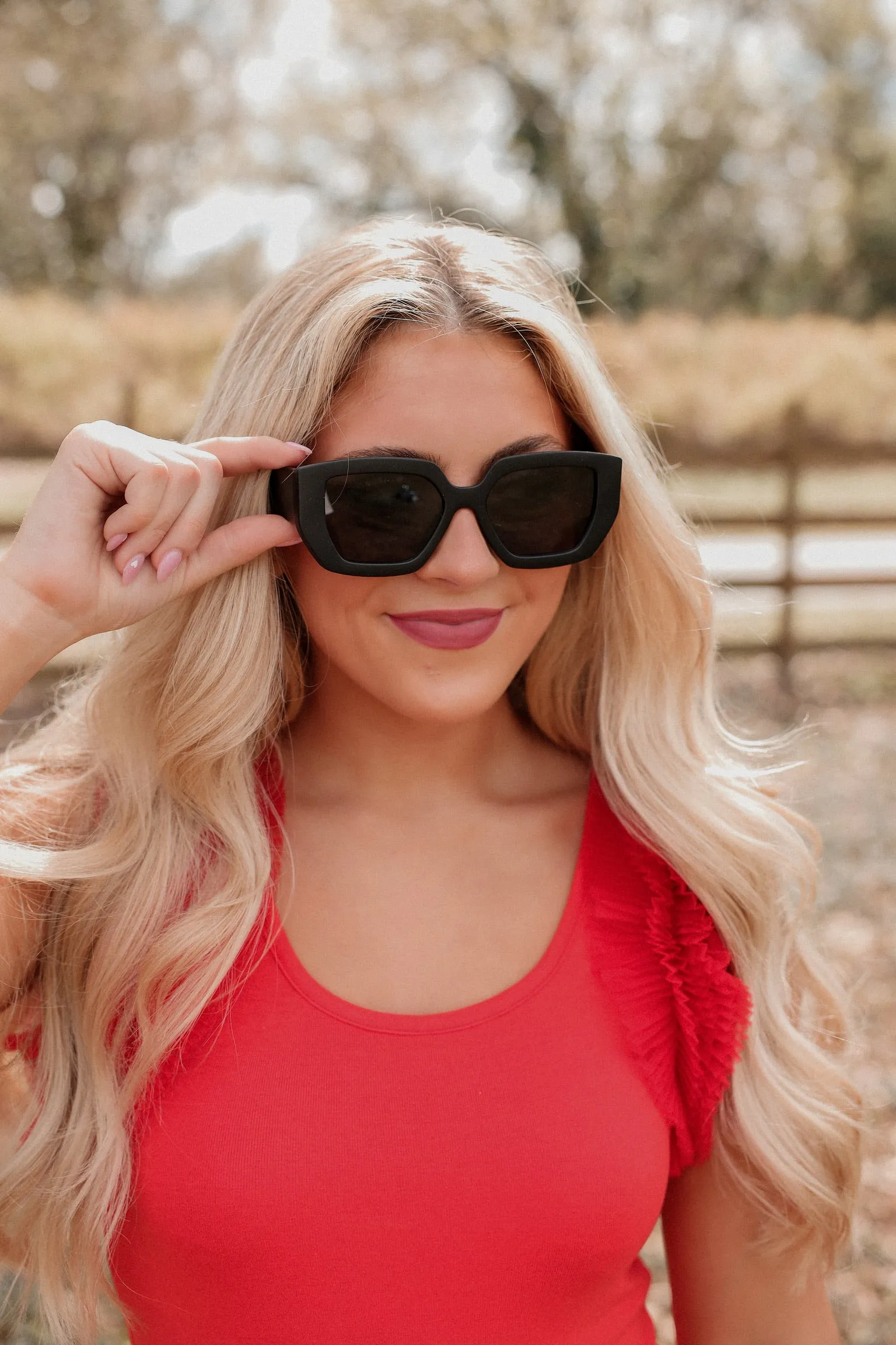 Ellure Oversized Fashion Sunglasses - Matte Black