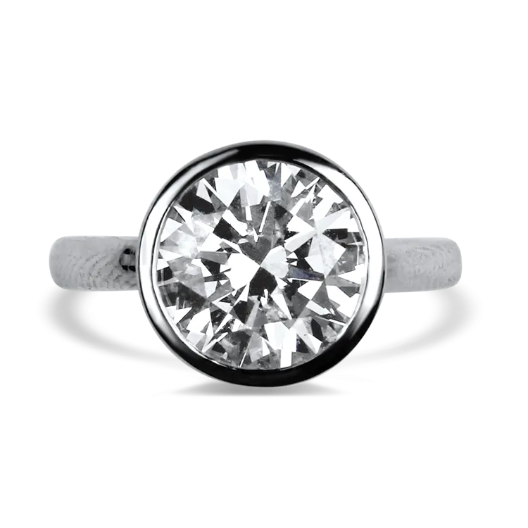 Estate Platinum Round 3.50ct Diamond Engagement Ring