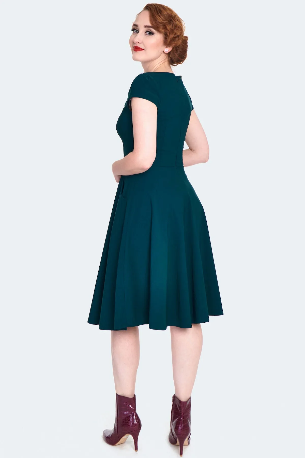 Evergreen Cut Out Swing Dress