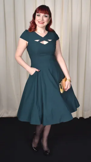 Evergreen Cut Out Swing Dress