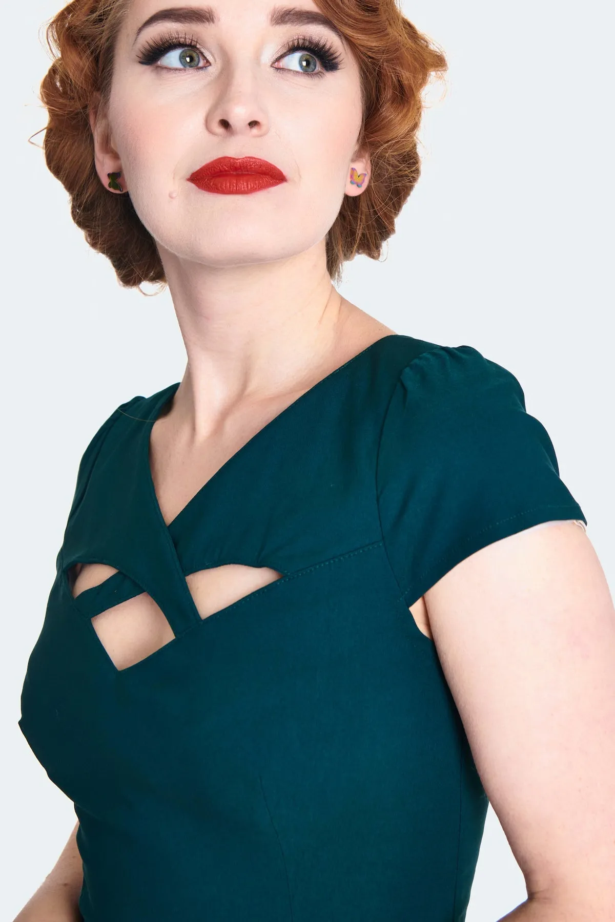 Evergreen Cut Out Swing Dress