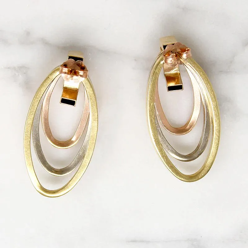 Fabulous Retro Four-Color Gold Earrings
