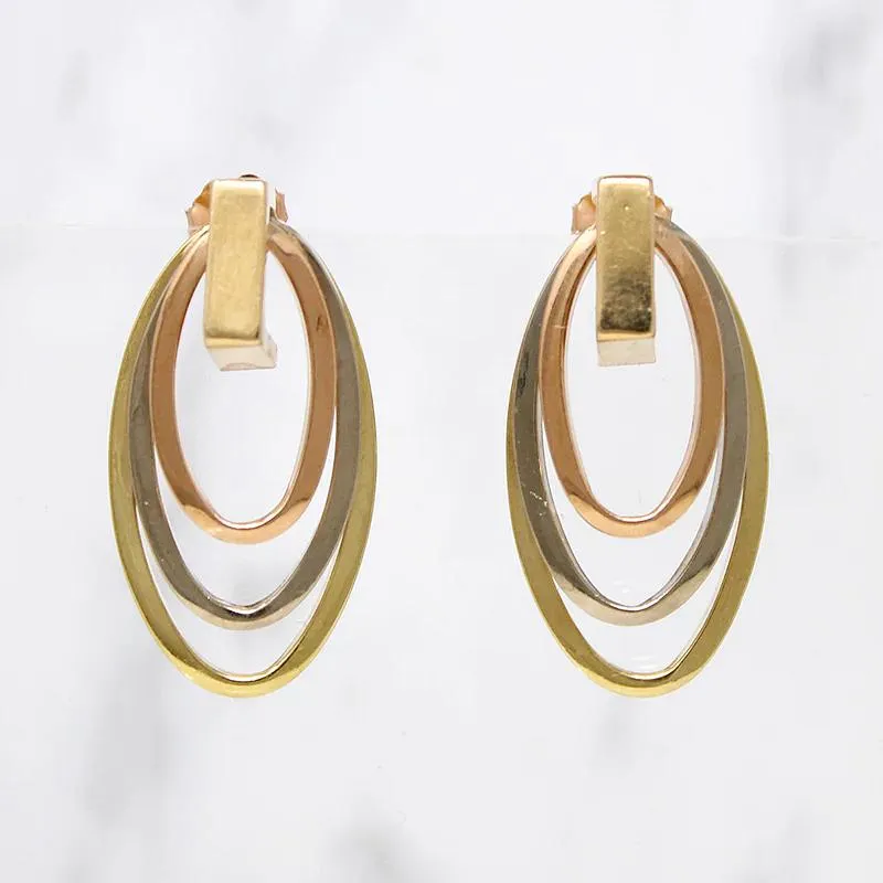 Fabulous Retro Four-Color Gold Earrings