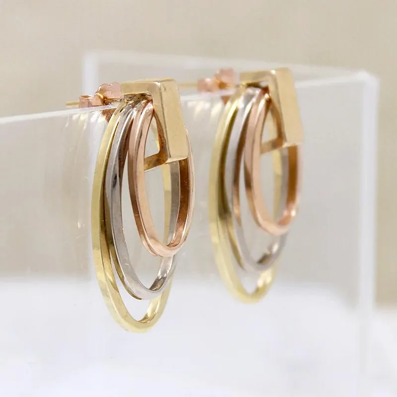 Fabulous Retro Four-Color Gold Earrings