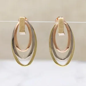Fabulous Retro Four-Color Gold Earrings