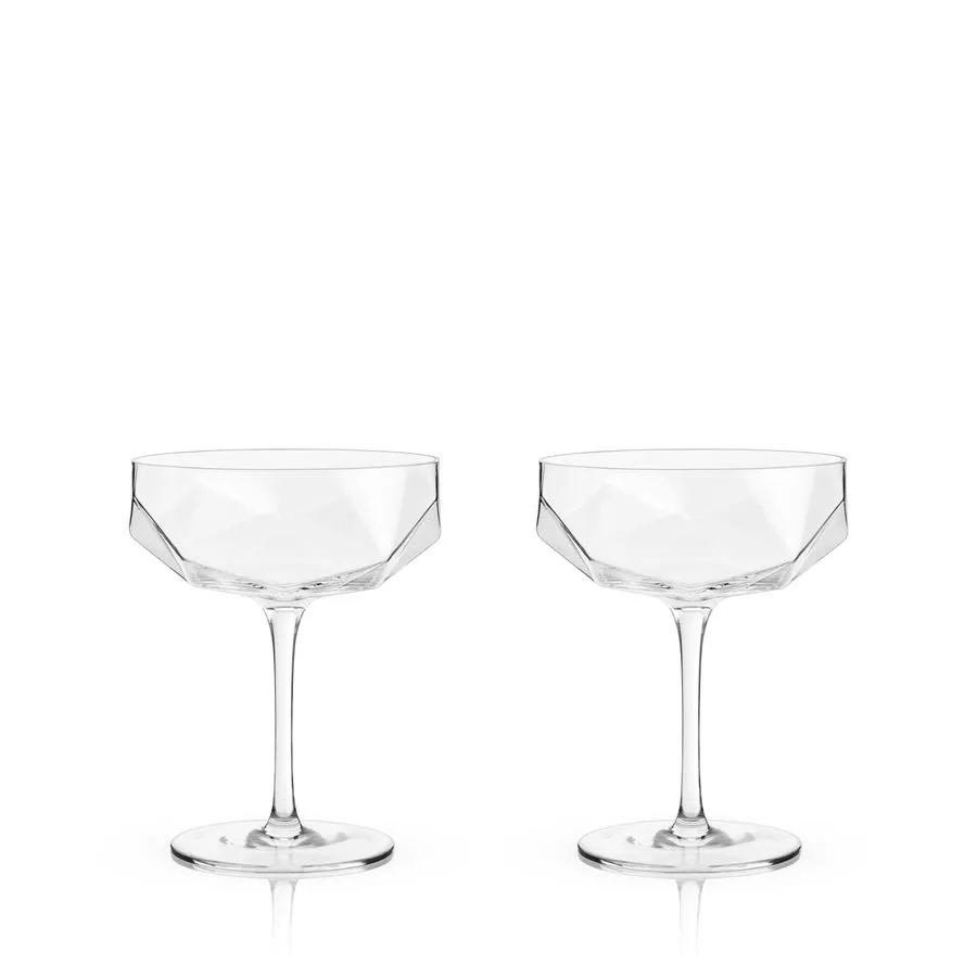 FACETED CRYSTAL COUPES