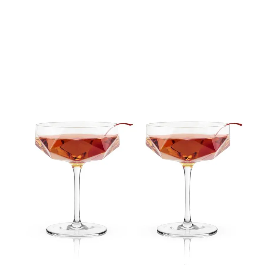 FACETED CRYSTAL COUPES