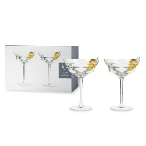 Faceted Crystal Martini Glasses by Viski