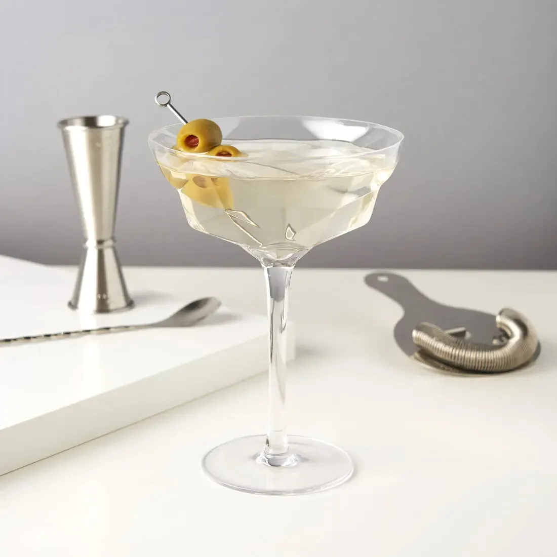 Faceted Crystal Martini Glasses by Viski