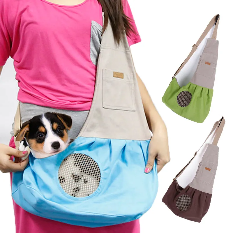 Fashion Portable Canvas Carrying Single Shoulder Bag for Small Pets Cat Dog Outdoor Use coffee_60*50*19cm