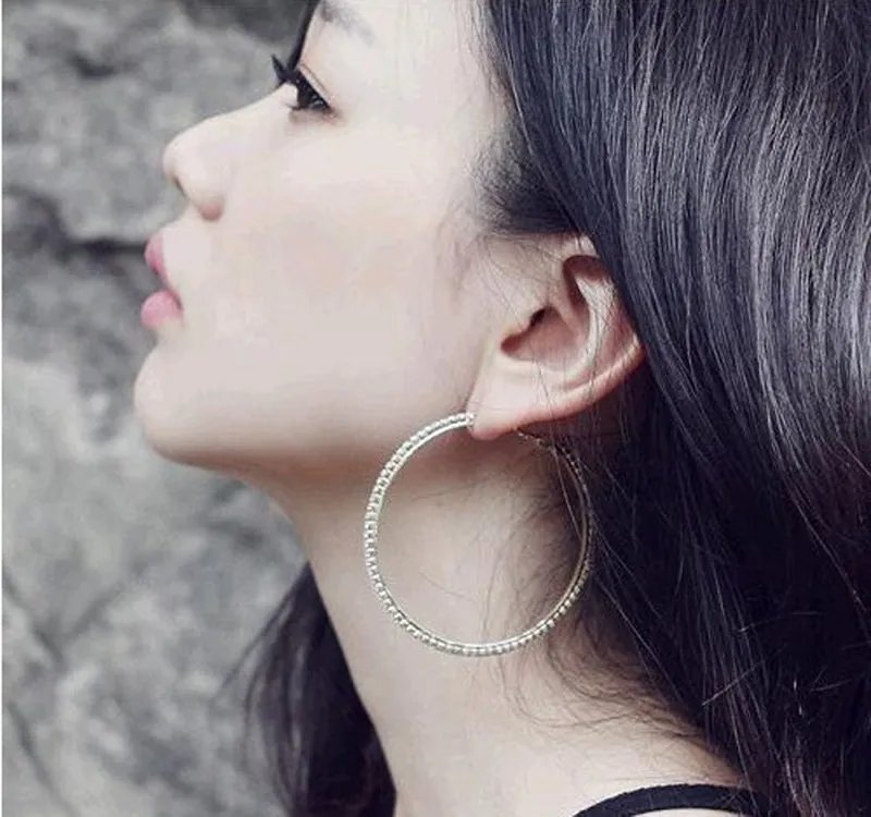 Fashion Rhinestone Big Hoop Earrings