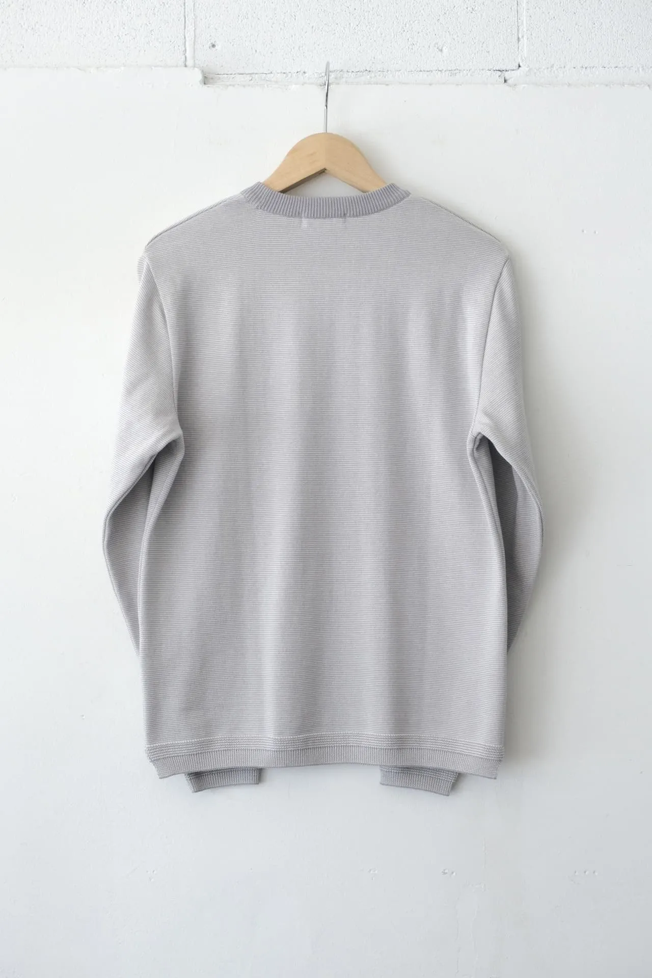 FINAL SALE: Knit Cotton Sweater - Gray Border