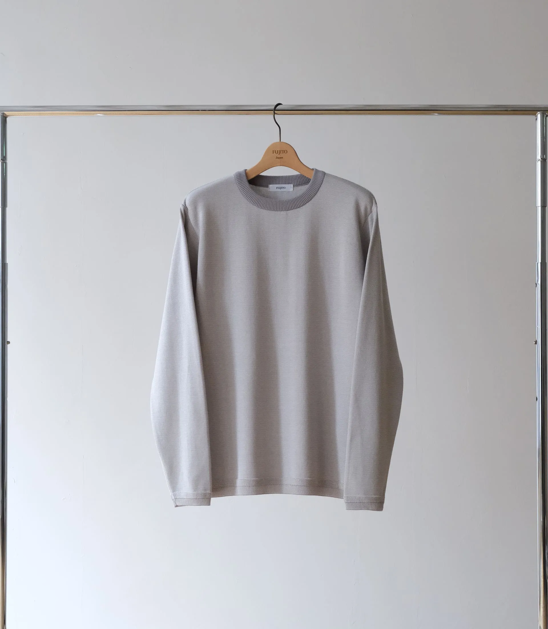 FINAL SALE: Knit Cotton Sweater - Gray Border