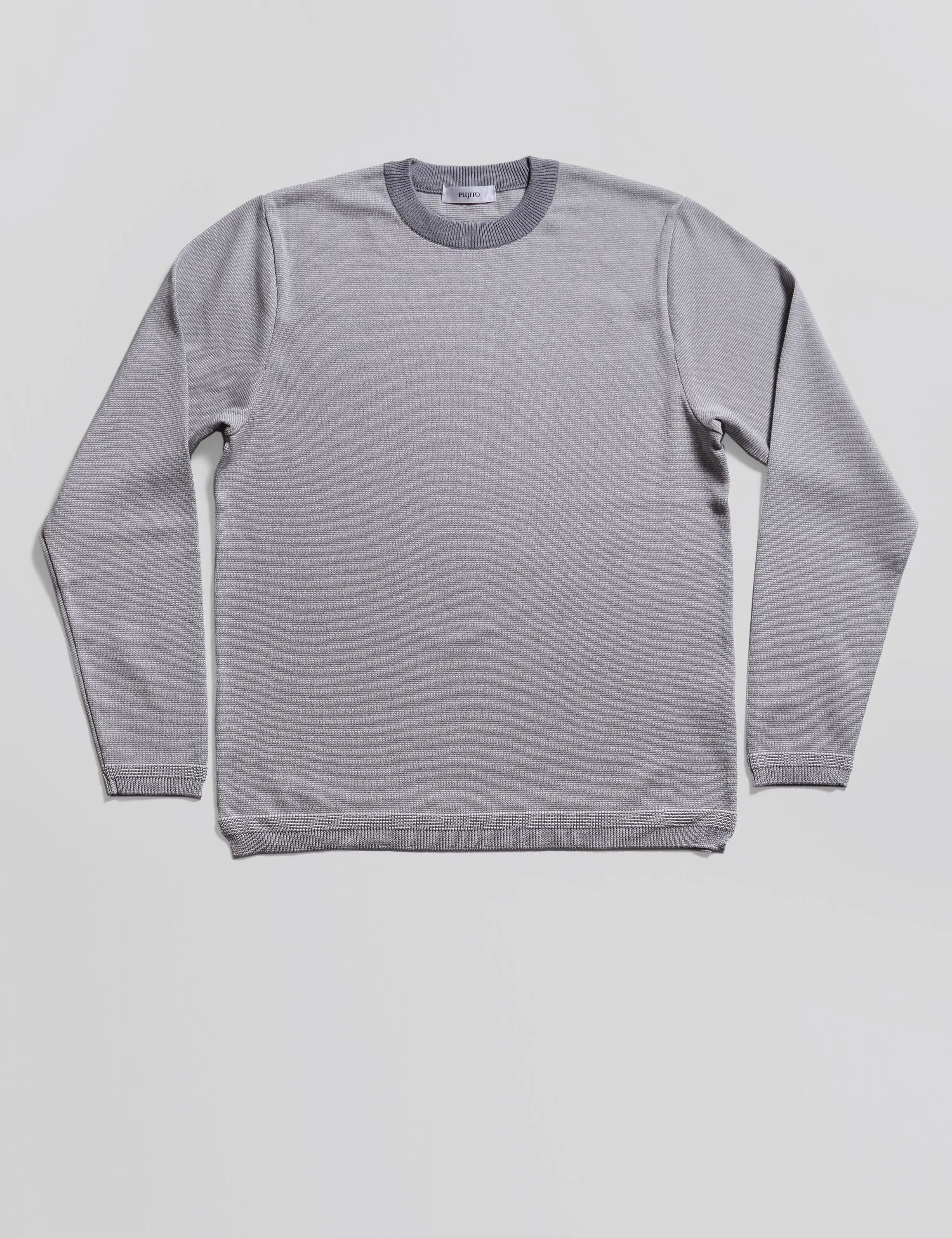 FINAL SALE: Knit Cotton Sweater - Gray Border