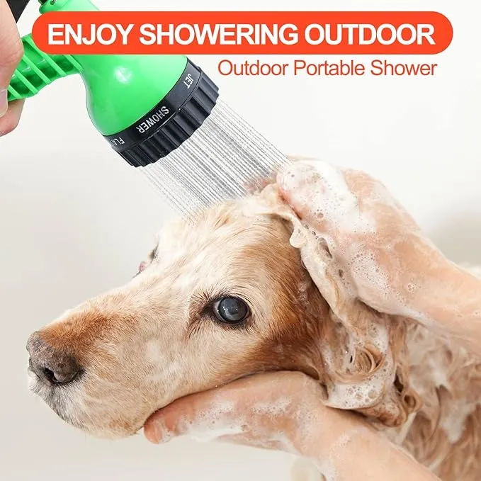 Finderomend 2.1 Gallon Portable Shower for Camping with 7 Spray Modes, Hand Press Camping Shower with Removable Hose and Shower Head,8L Pressure Rinse Kits for Hiking Traveling Garden Beach Pet Shower