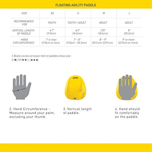 Finis Agility Hand Paddles, Small, Yellow