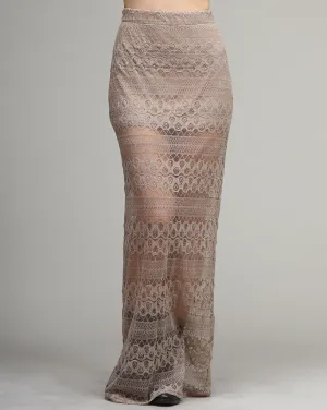 Flirty Legs Stretch Lace Maxi Skirt