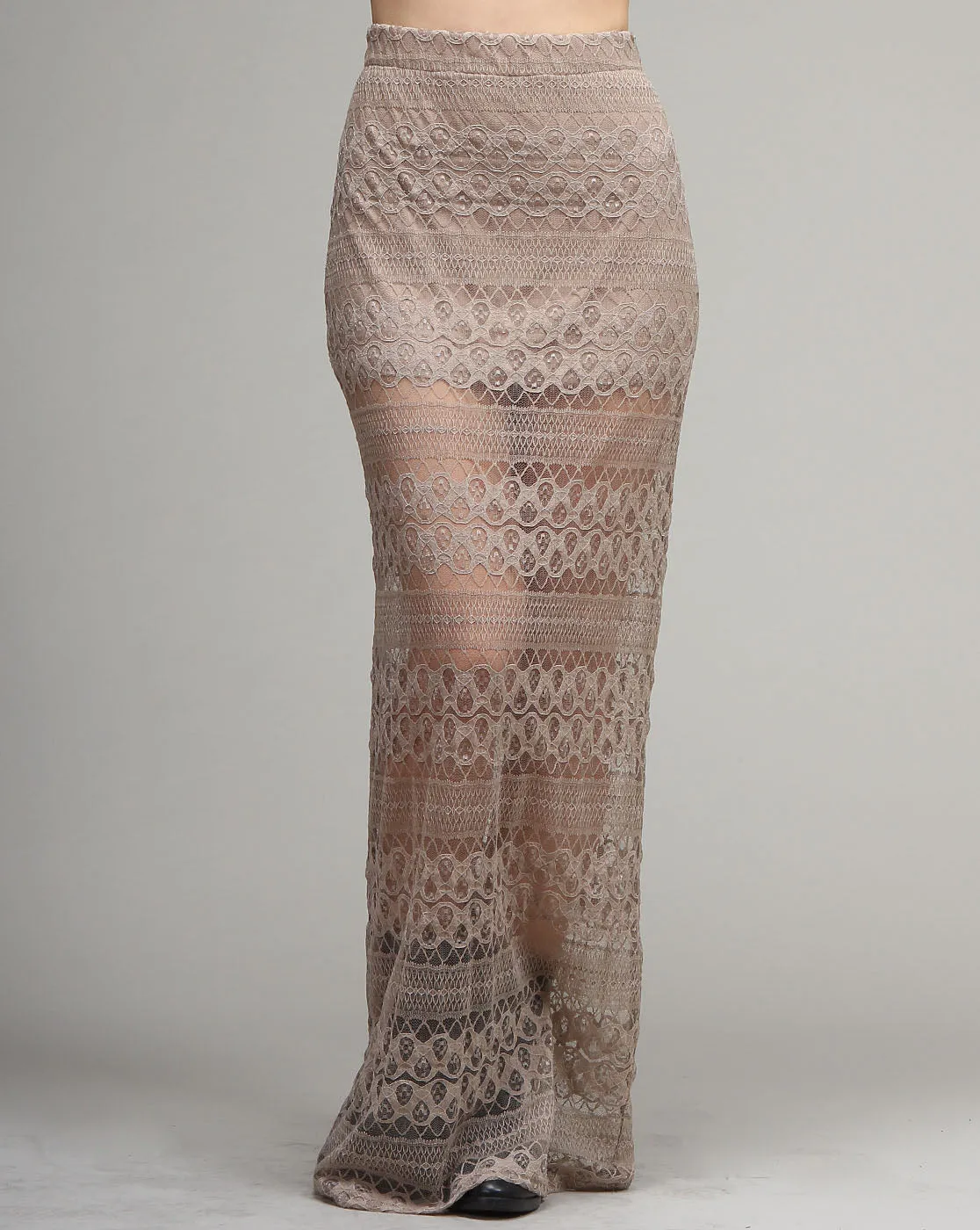 Flirty Legs Stretch Lace Maxi Skirt