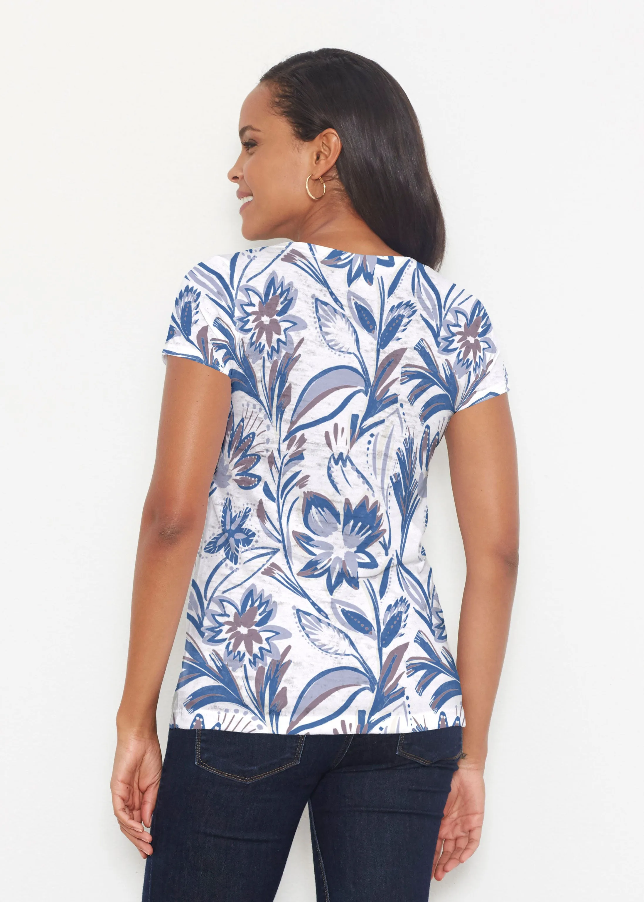 Floral Buds (8015) ~ Short Sleeve Scoop Shirt