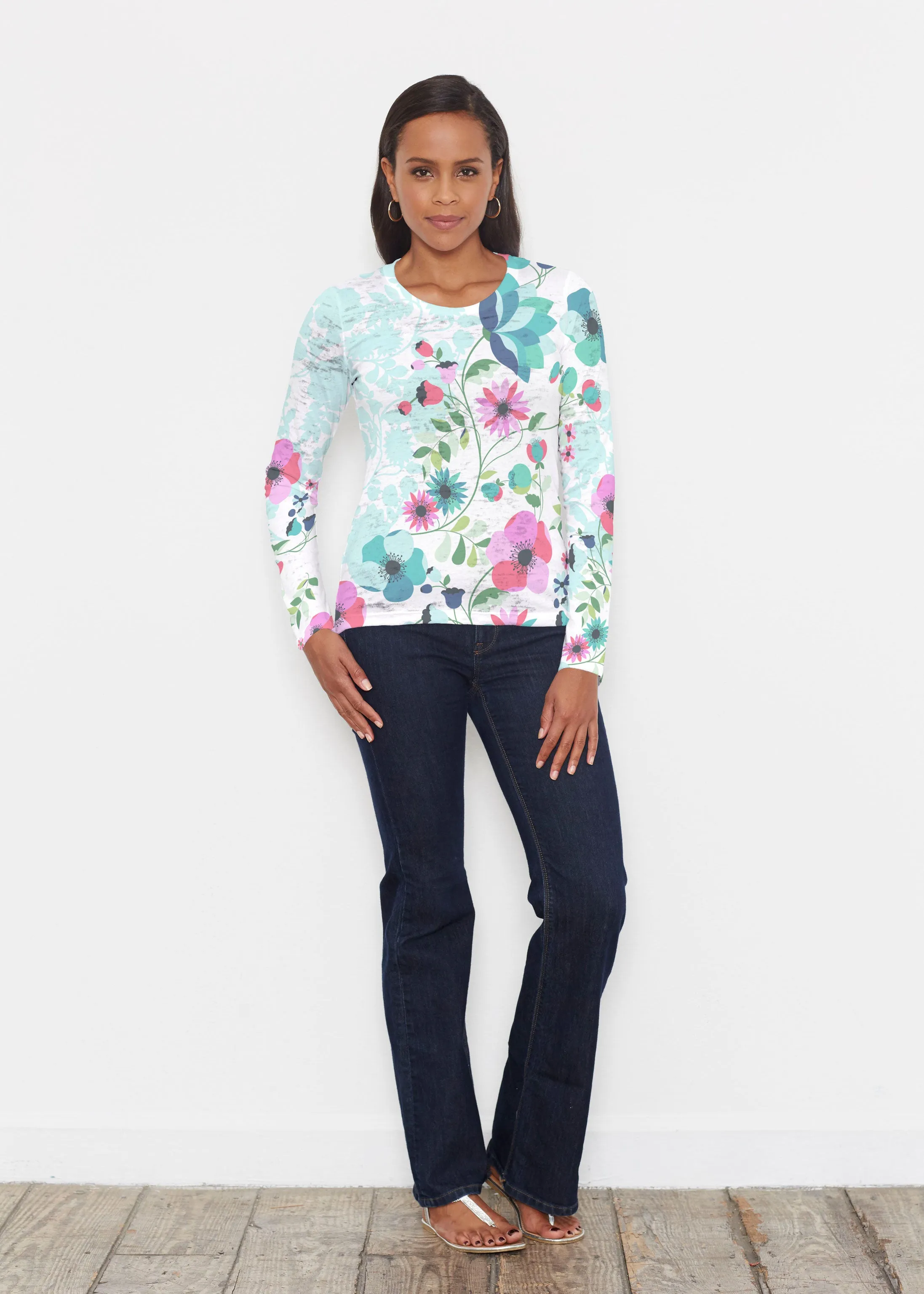 Floral Vines (13420) ~ Signature Long Sleeve Crew Shirt