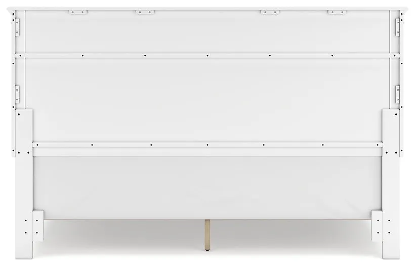 Fortman King Panel Bed with Mirrored Dresser, Chest and Nightstand