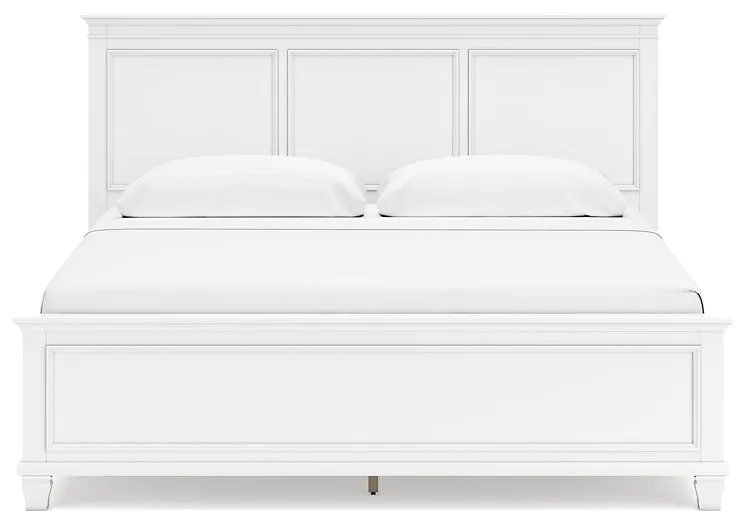 Fortman King Panel Bed with Mirrored Dresser, Chest and Nightstand