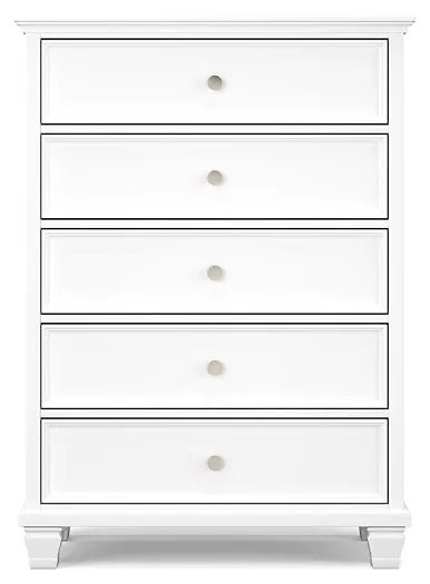 Fortman King Panel Bed with Mirrored Dresser, Chest and Nightstand