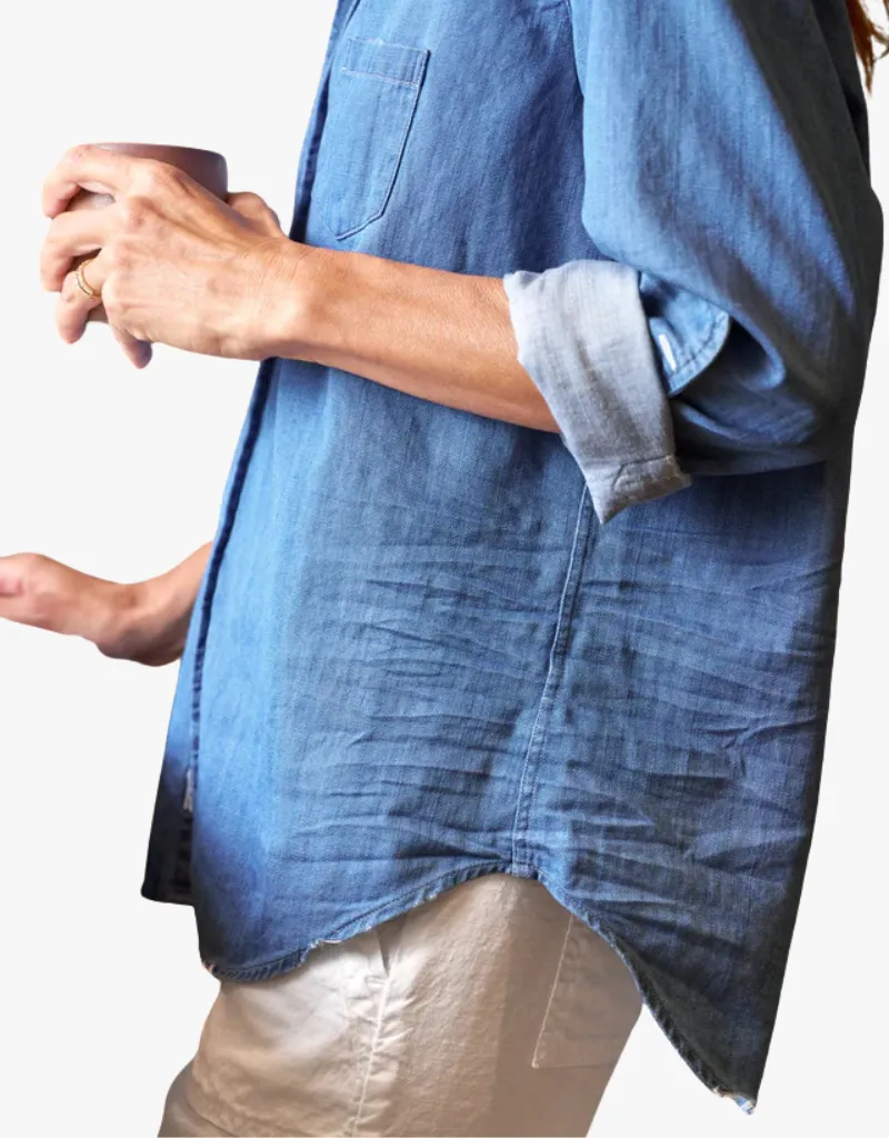 Frank & Eileen Eileen Relaxed Button Up Shirt in Vintage Stonewashed Indigo