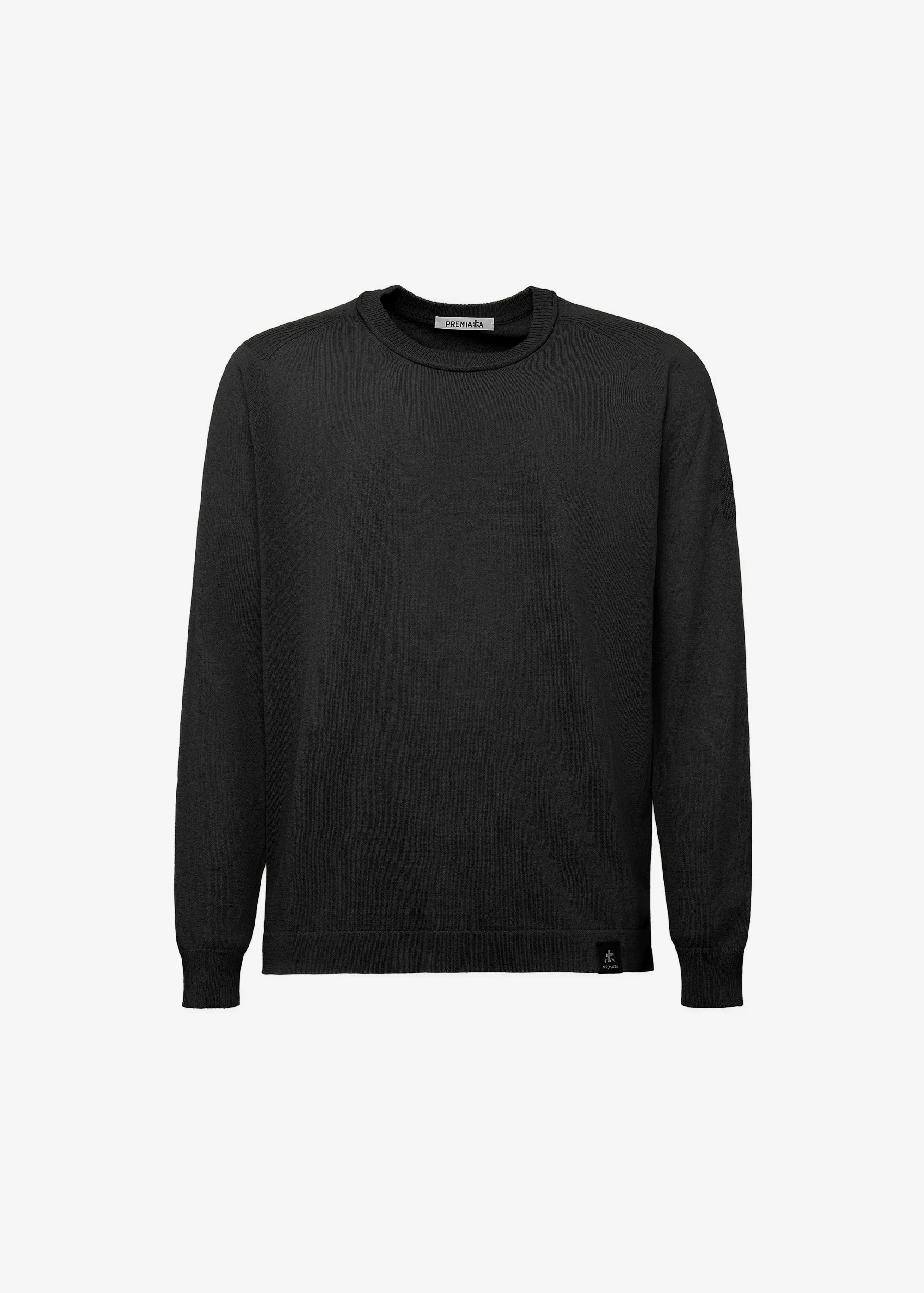 FrescoFine Sweater with Ribbed Neck Black