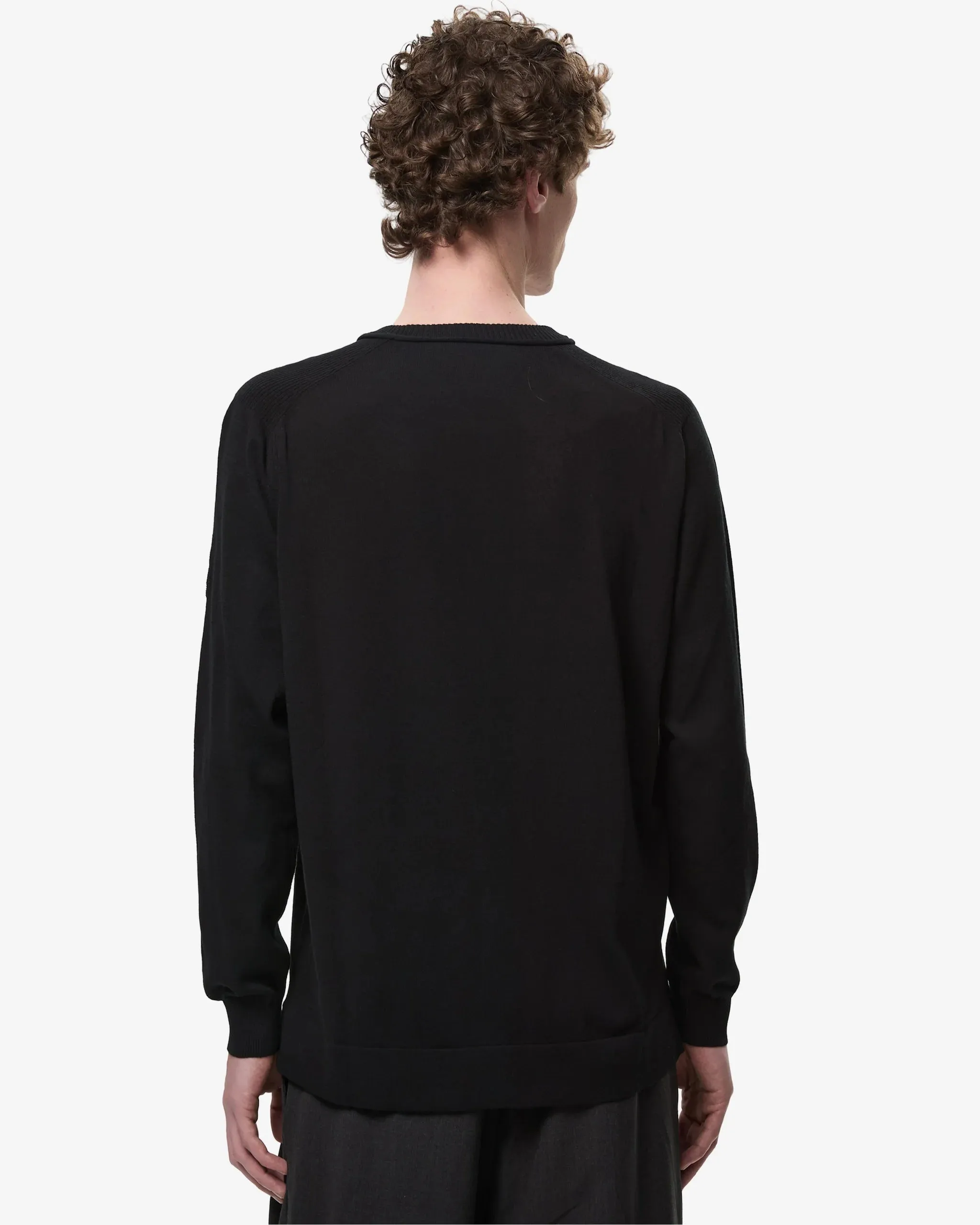 FrescoFine Sweater with Ribbed Neck Black