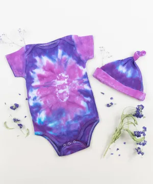 Freya Organic Tie Dye Baby Bodysuit   Hat