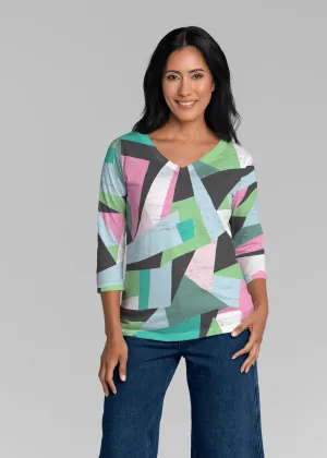 Gems (14314) ~ Signature 3/4 Sleeve V-Neck Top